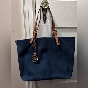 Canvas Michael Kors Navy Blue Medium Shoulder Bag
